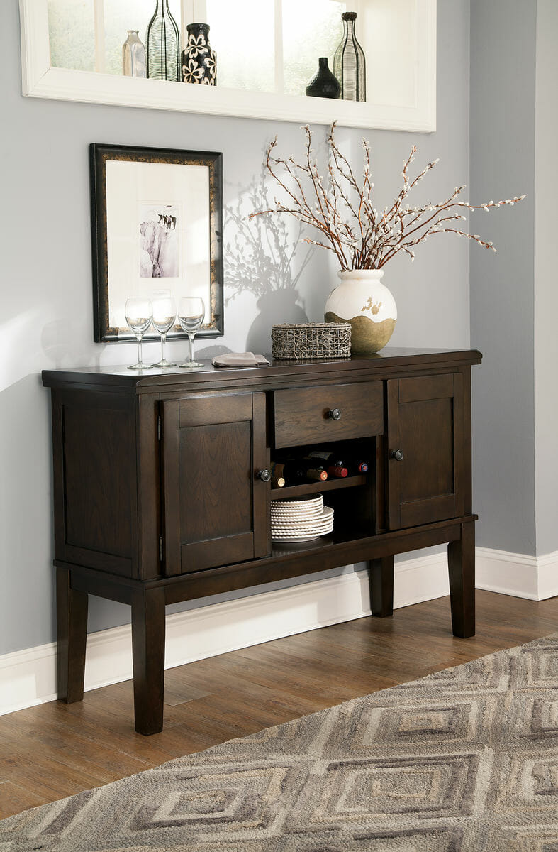 Haddigan Dark Brown Dining Room Server Nc Gallery Furniture