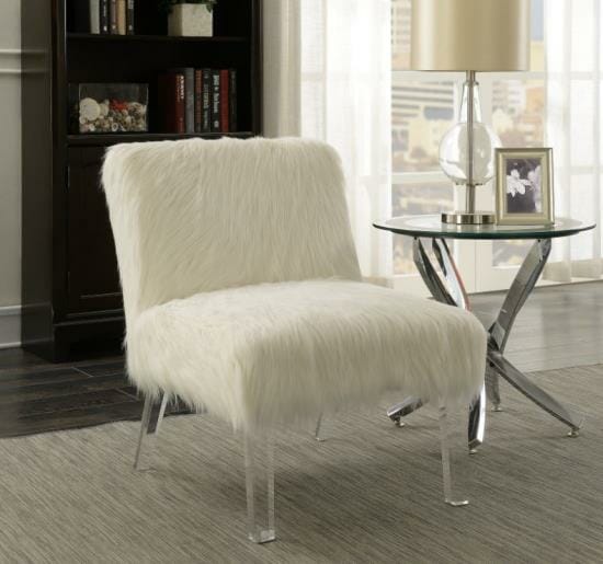 long white faux fur fabric